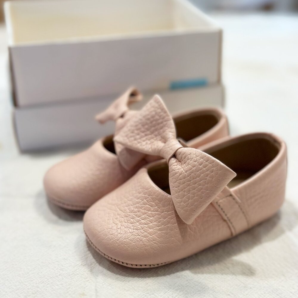 Elephantito Baby Ballerina w/ Bow Pink shoes, Infant Size 3